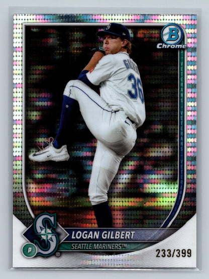 Logan Gilbert 2025 Bowman Chrome Pulsar Refractor /399 #9 Mariners