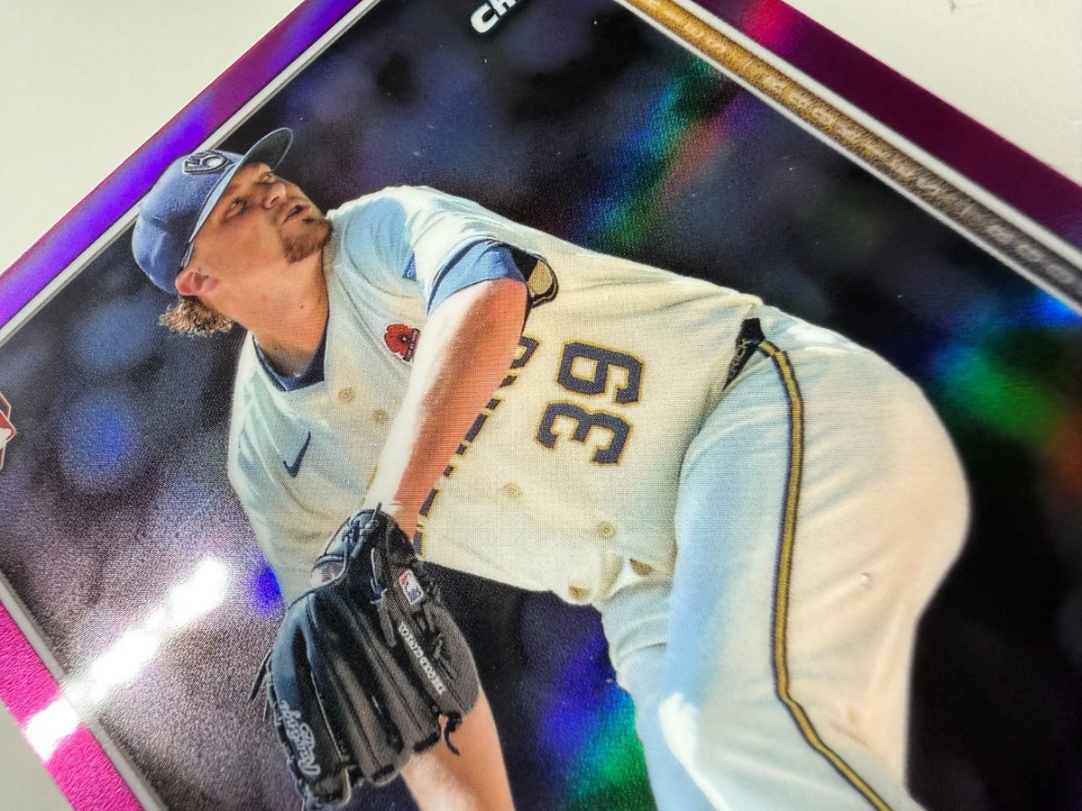 Chad Patrick 2025 Bowman Chrome Fuchsia Refractor RC /299 #28 Brewers