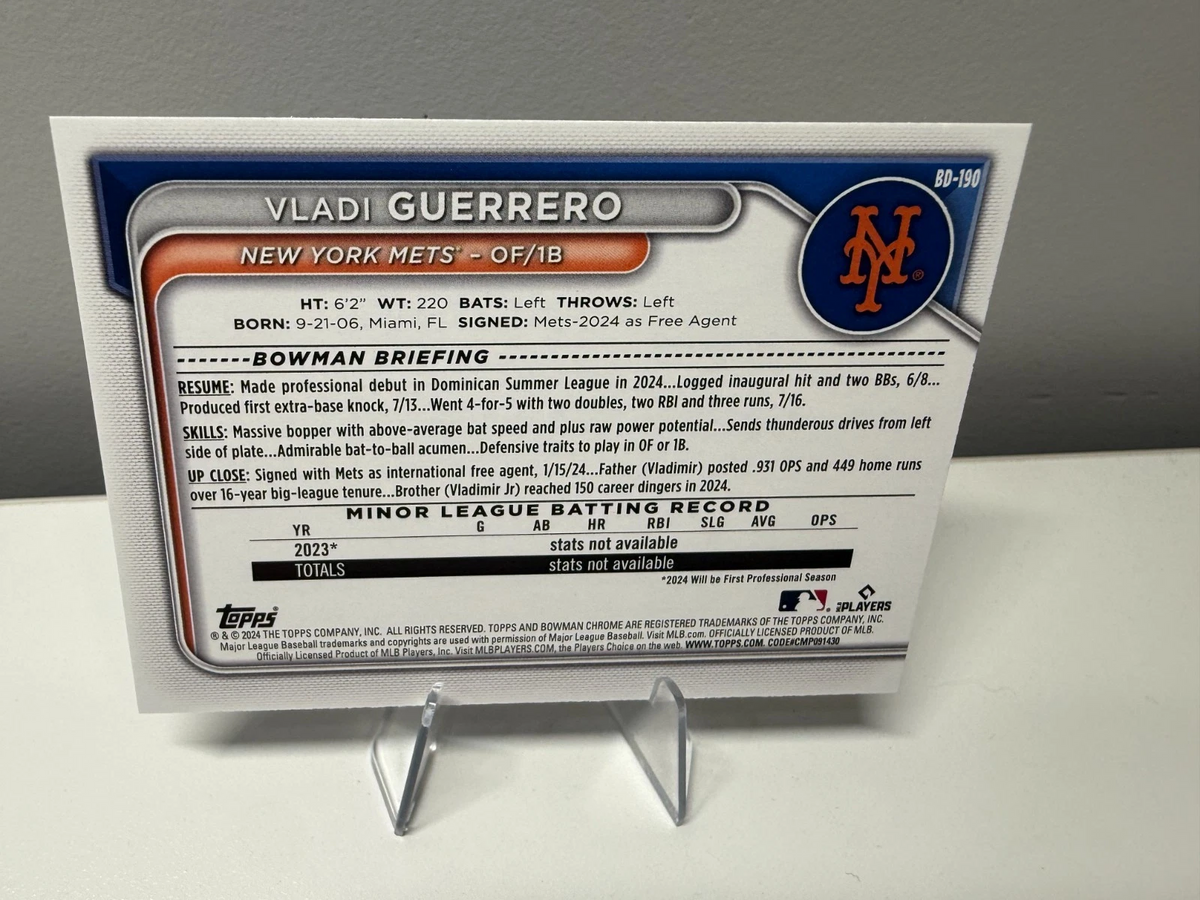 Vladi Guerrero 2024 Bowman Draft Blue /150 #BDC-190 Mets