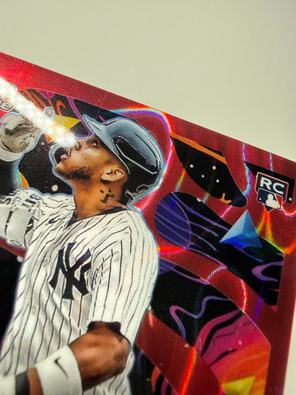 Jorbit Vivas 2025 Topps Chrome Cosmic Red Flare Refractor RC /5 #92 Yankees