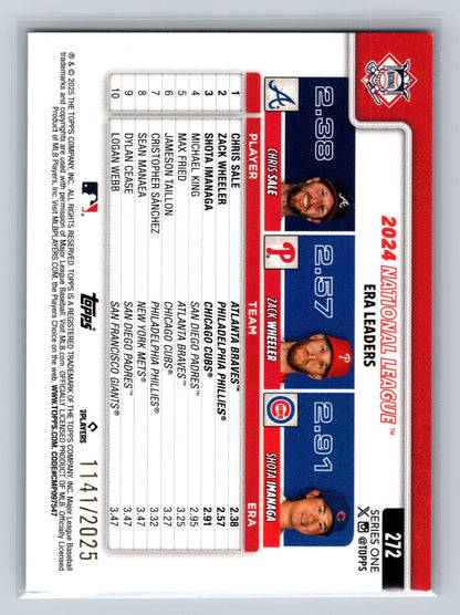 Sale Wheeler Imanaga 2025 Topps Series 1 Gold /2025 #272 Era Leaders