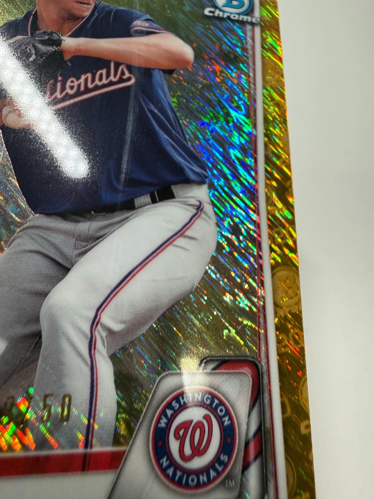 Jackson Rutledge 2020 Bowman Chrome Prospect Gold Shimmer Refractor /50 #BCP-239