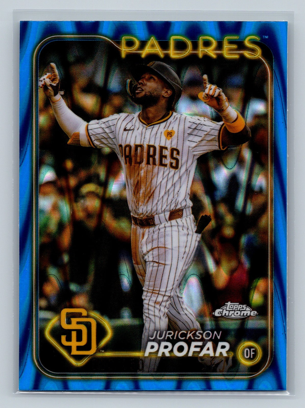 Jurickson Profar 2024 Topps Chrome Update Blue RayWave Refractor /150 #USC180
