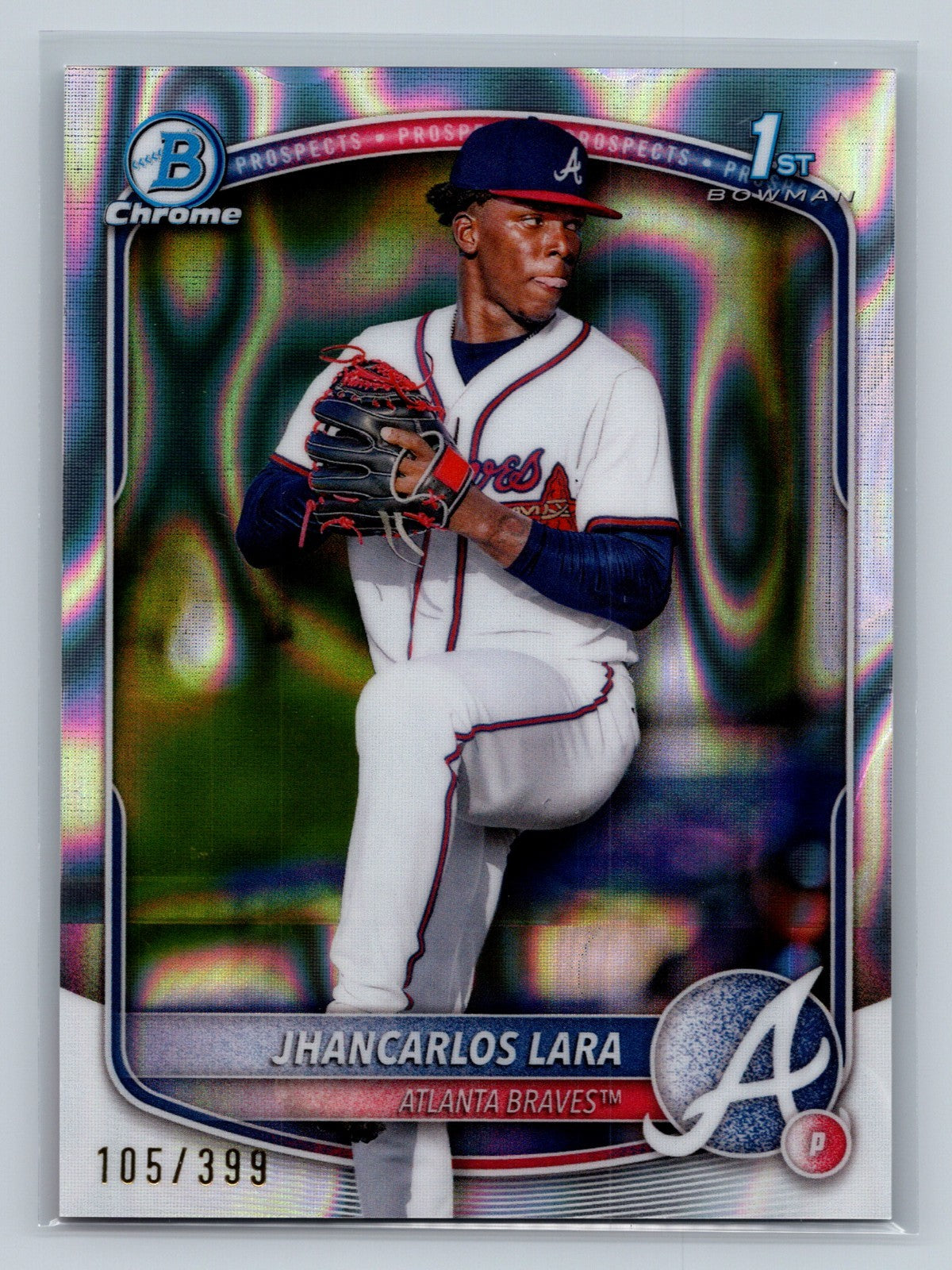 Jhancarlos Lara 2025 Bowman Chrome 1st Lava Refractor /399 #BCP-126 Braves