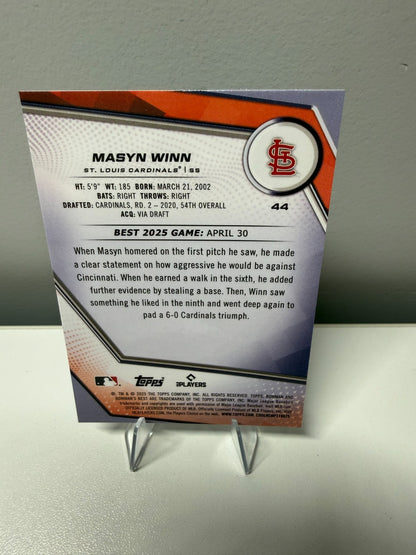 Masyn Winn 2025 Bowman's Best Blue X-Fractor /150 #44 Cardinals