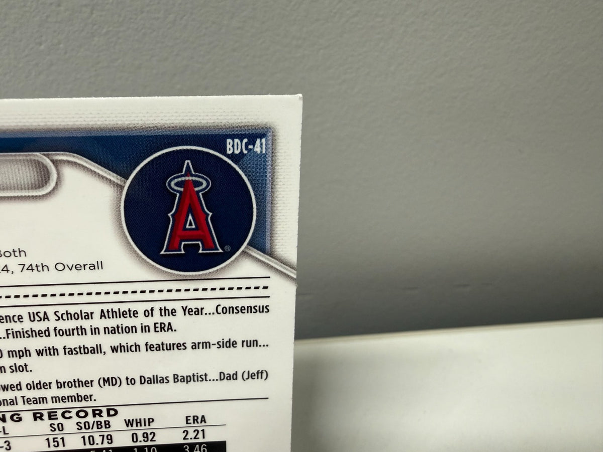 Ryan Johnson 2024 Bowman Draft Chrome 1st Yellow Lunar Crater /75 #BDC-41 Angels