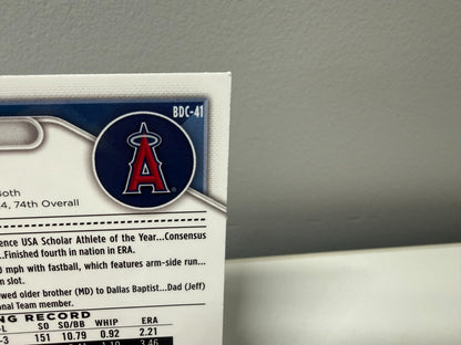 Ryan Johnson 2024 Bowman Draft Chrome 1st Yellow Lunar Crater /75 #BDC-41 Angels