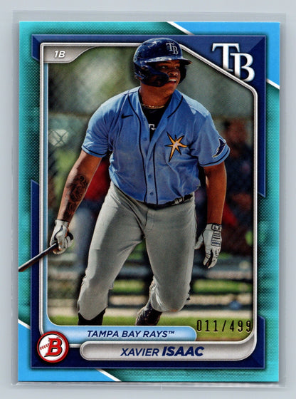 Xavier Isaac 2024 Bowman Paper Sky Blue /499 #BP-133 Rays