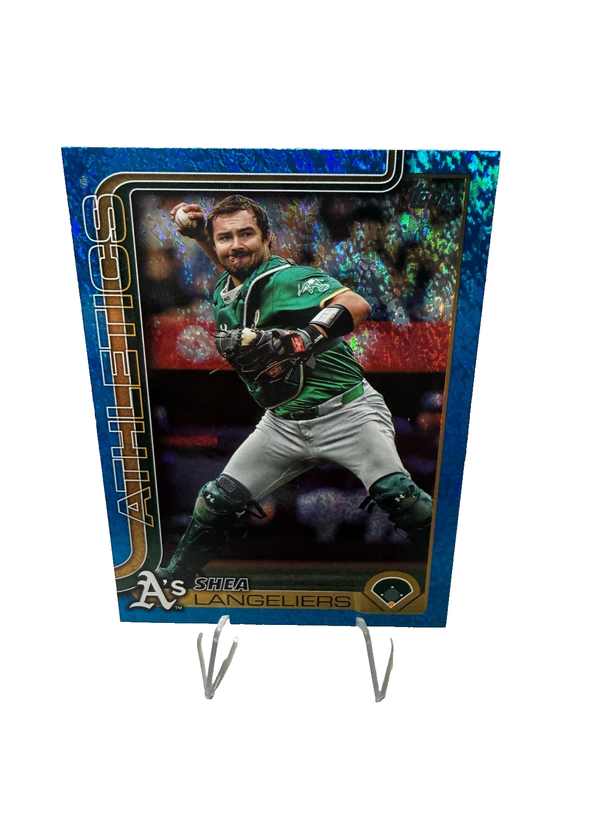 Shea Langeliers 2025 Topps Series 1 Blue Holo Foil /150 #158 Athletics