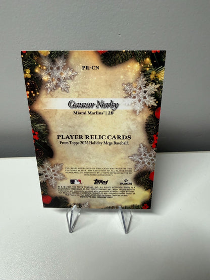 Connor Norby 2025 Topps Holiday Player Relic RC #PR-CN Marlins