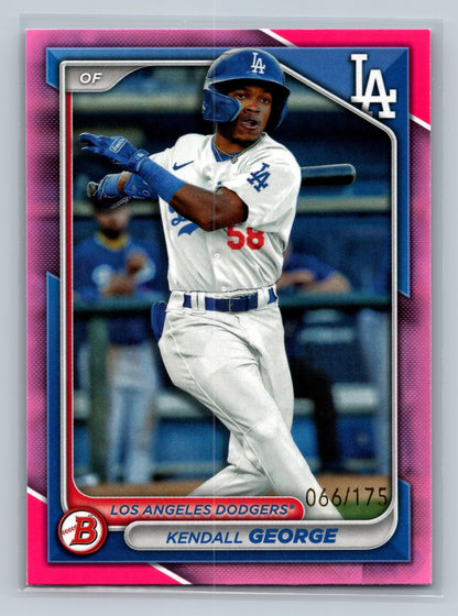 Kendall George 2024 Bowman Paper Prospects Pink /175 #BP-58 Dodgers