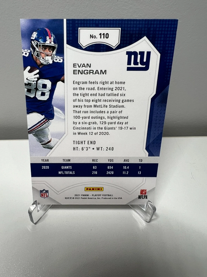 Evan Engram 2021 Panini Playoff 4th Down /25 #110 Giants