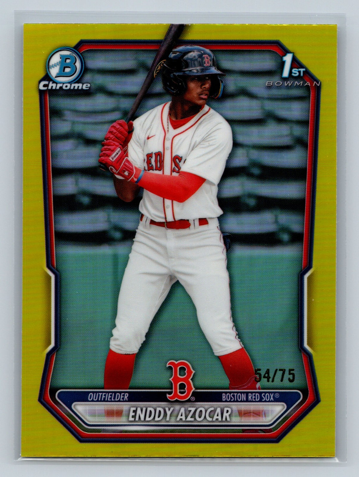 Enddy Azocar 2026 Bowman Chrome 1st Yellow Refractor /75 #BCP-23 Red Sox