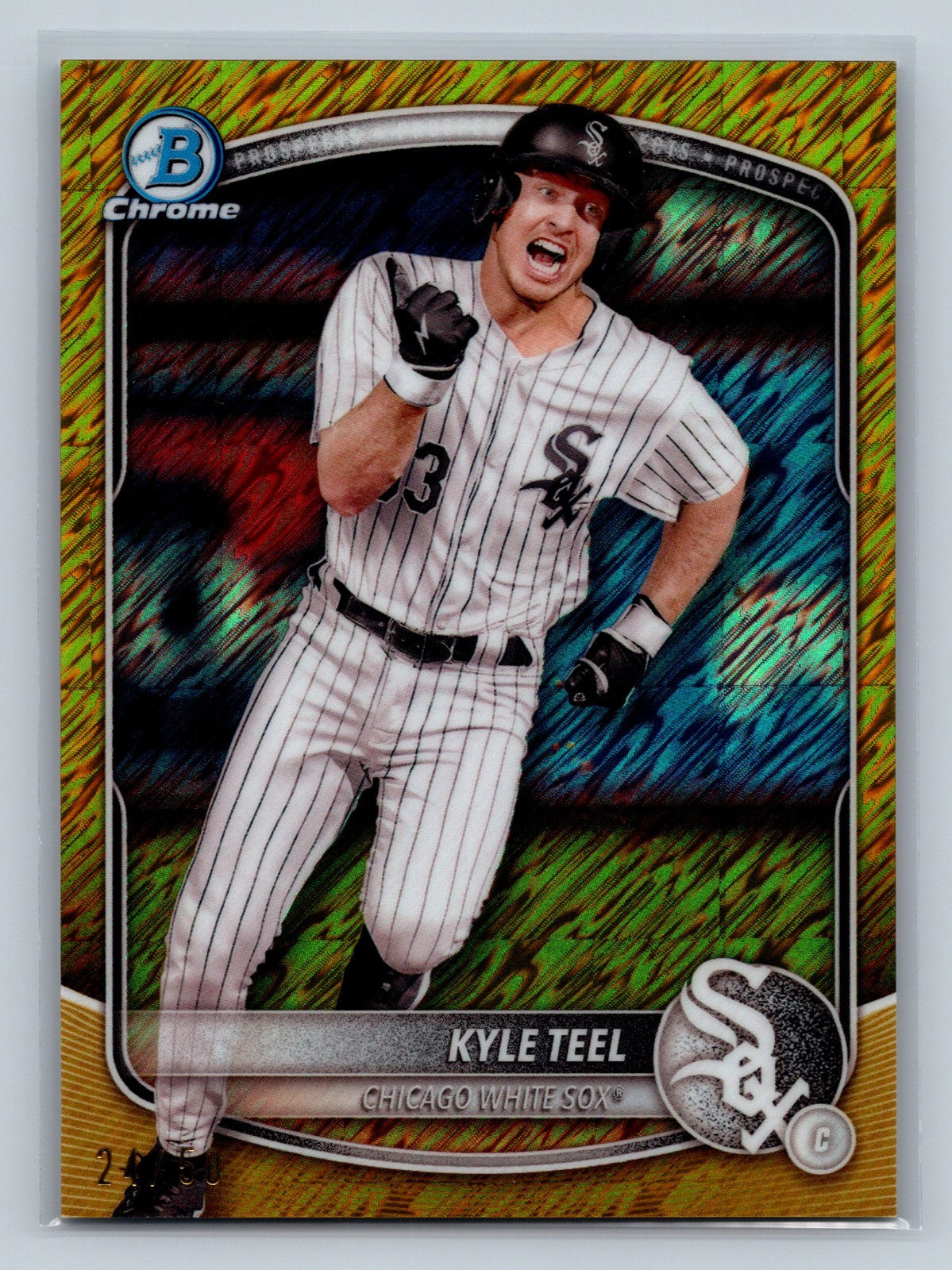 Kyle Teel 2025 Bowman Chrome Prospects Gold Shimmer Refractor /50 #BCP-118