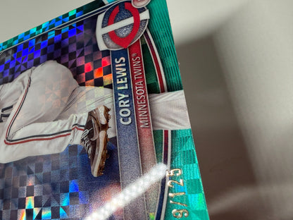 Cory Lewis 2025 Bowman Chrome 1st Aqua X-Fractor /125 #BCP-128 Twins