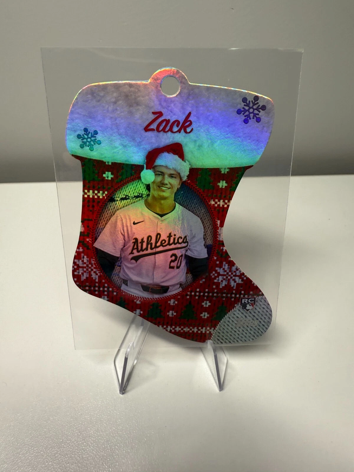 Zack Gelof 2024 Topps Holiday Stocking Die-Cut Ornaments RC #SDC-8 Athletics