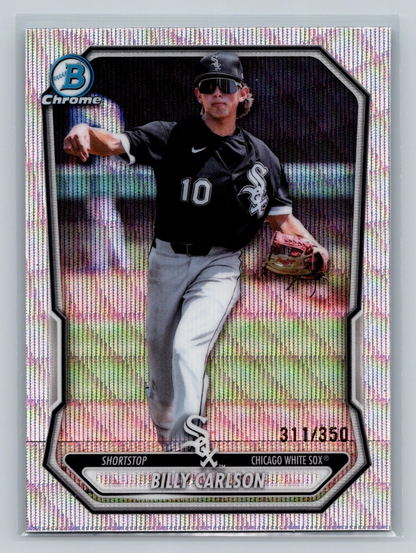 Billy Carlson 2026 Bowman Chrome Prospects Wave Refractor /350 #BCP-44 White Sox