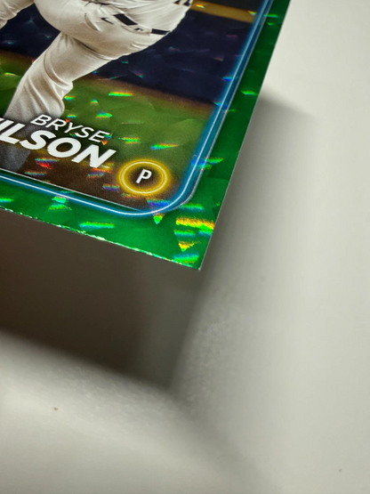 Bryse Wilson 2024 Topps Update Series Green Crackle Foilboard /499 #US45 Brewers