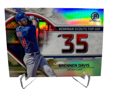 Brennen Davis 2023 Bowman Chrome Scouts Top 100 Refractor #BTP-35 Cubs