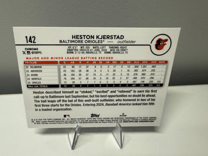 Heston Kjerstad 2024 Topps Chrome Purple Refractor RC /250 #142 Orioles