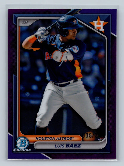 Luis Baez 2024 Bowman Draft Chrome Purple Refractor /250 #BDC-110 Astros