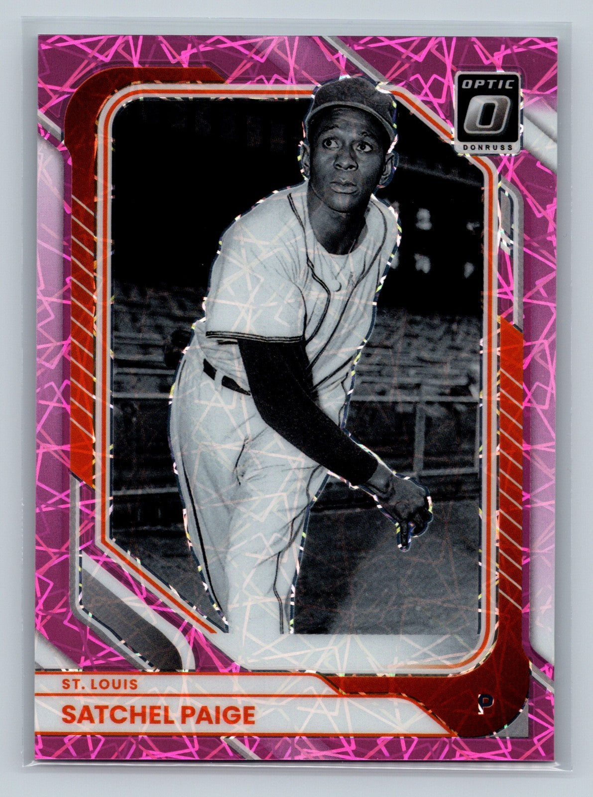 Satchel Paige 2026 Panini Donruss Optic Pink Velocity Prizm /79 #73 Browns