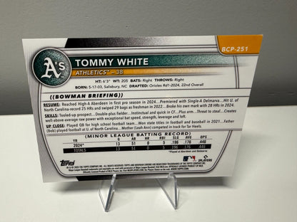 Tommy White 2025 Bowman Chrome 1st Black Mojo Refractor /10 #BCP-251 Athletics