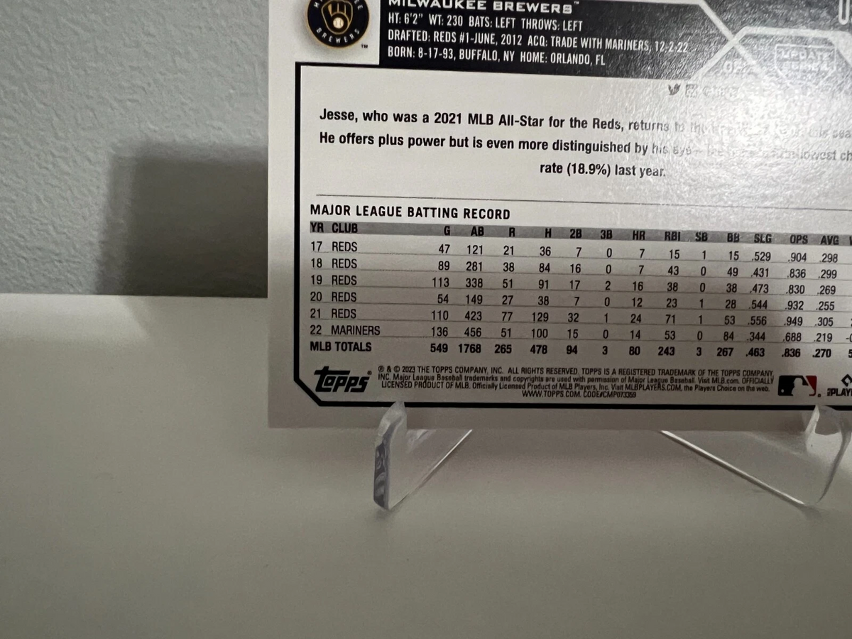 Jesse Winker 2023 Topps Update Jack O' Laterns Halloween Parallel #US319 Brewers