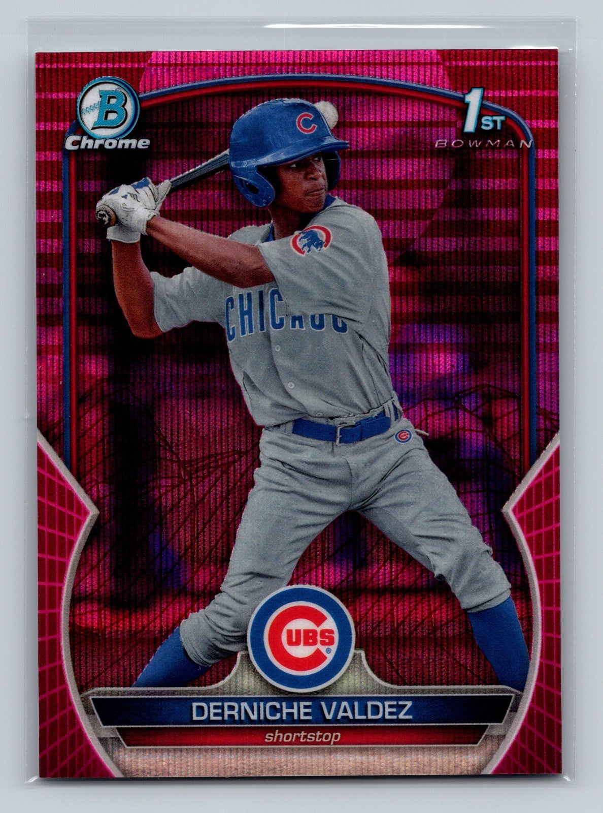 Derniche Valdez 2023 Bowman Chrome 1st Fuchsia & Pink Vapor Refractor /199