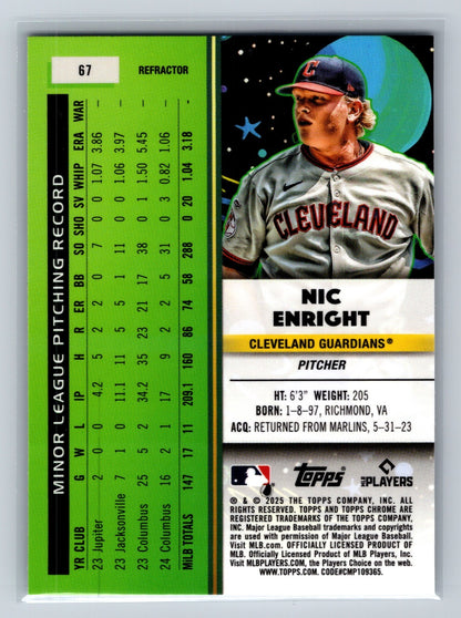 Nic Enright 2025 Topps Cosmic Chrome Refractor RC #67 Guardians