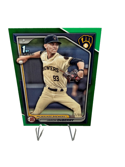 Jaron DeBerry 2024 Bowman Draft 1st Paper Green /99 #BD-6 Brewers