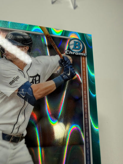 Trey Sweeney 2025 Bowman Chrome Aqua RayWave Refractor RC /199 #25 Tigers
