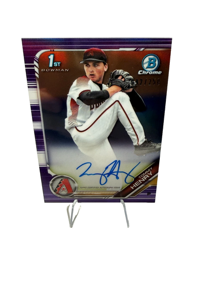 Tommy Henry 2019 Bowman Chrome 1st Purple Refractor Auto /250 #CDA-TH