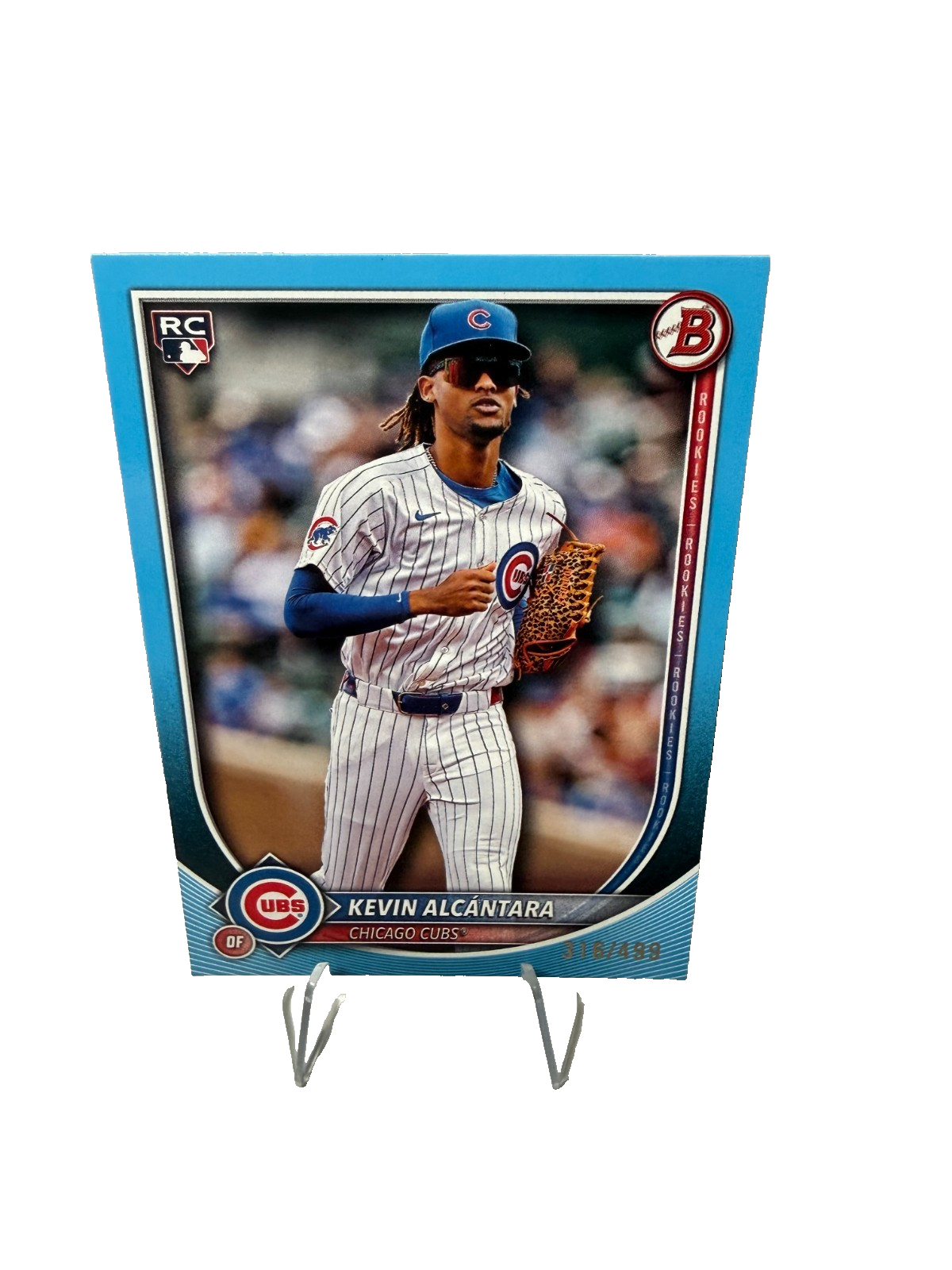 Kevin Alcantara 2025 Bowman Sky Blue RC /499 #95 Cubs