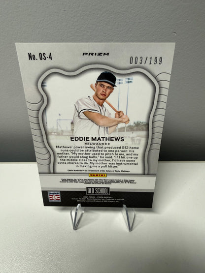 Eddie Mathews 2021 Panini Prizm Old School Blue /199 #OS-4 Braves