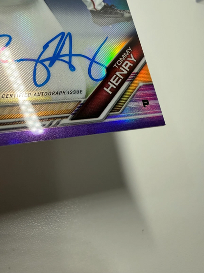 Tommy Henry 2019 Bowman Chrome 1st Purple Refractor Auto /250 #CDA-TH