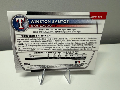 Winston Santos 2025 Bowman Chrome 1st Purple Mojo Refractor /250 #BCP-121