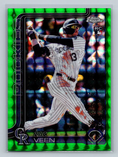 Zac Veen 2025 Topps Chrome Green Geometric Refractor RC /99 #USC28 Rockies