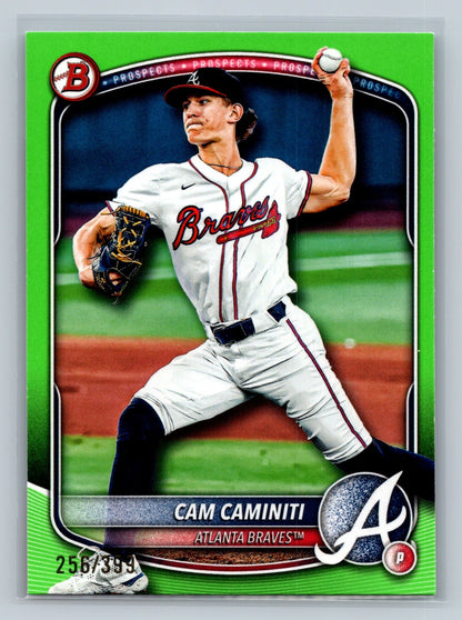Cam Caminiti 2025 Bowman Paper Prospect Neon Green /399 #BP-46 Braves