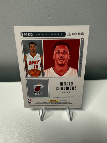 Mario Chalmers 2022-23 Panini Chronicles Luminance Portrait Signatures Auto