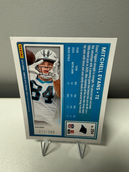Mitchell Evans 2025 Panini Donruss Optic Wave Prizm RC /300 #254 Panthers