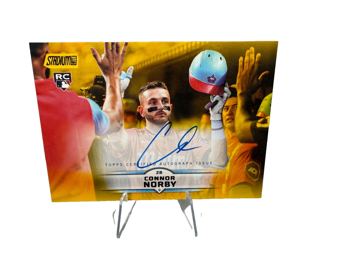 Connor Norby 2025 Topps Stadium Club Autograph Yellow Foil Auto RC #SCBA-CN