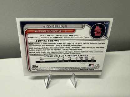 Tink Hence 2024 Bowman Draft Chrome Purple Refractor /250 #BDC-43 Cardinals
