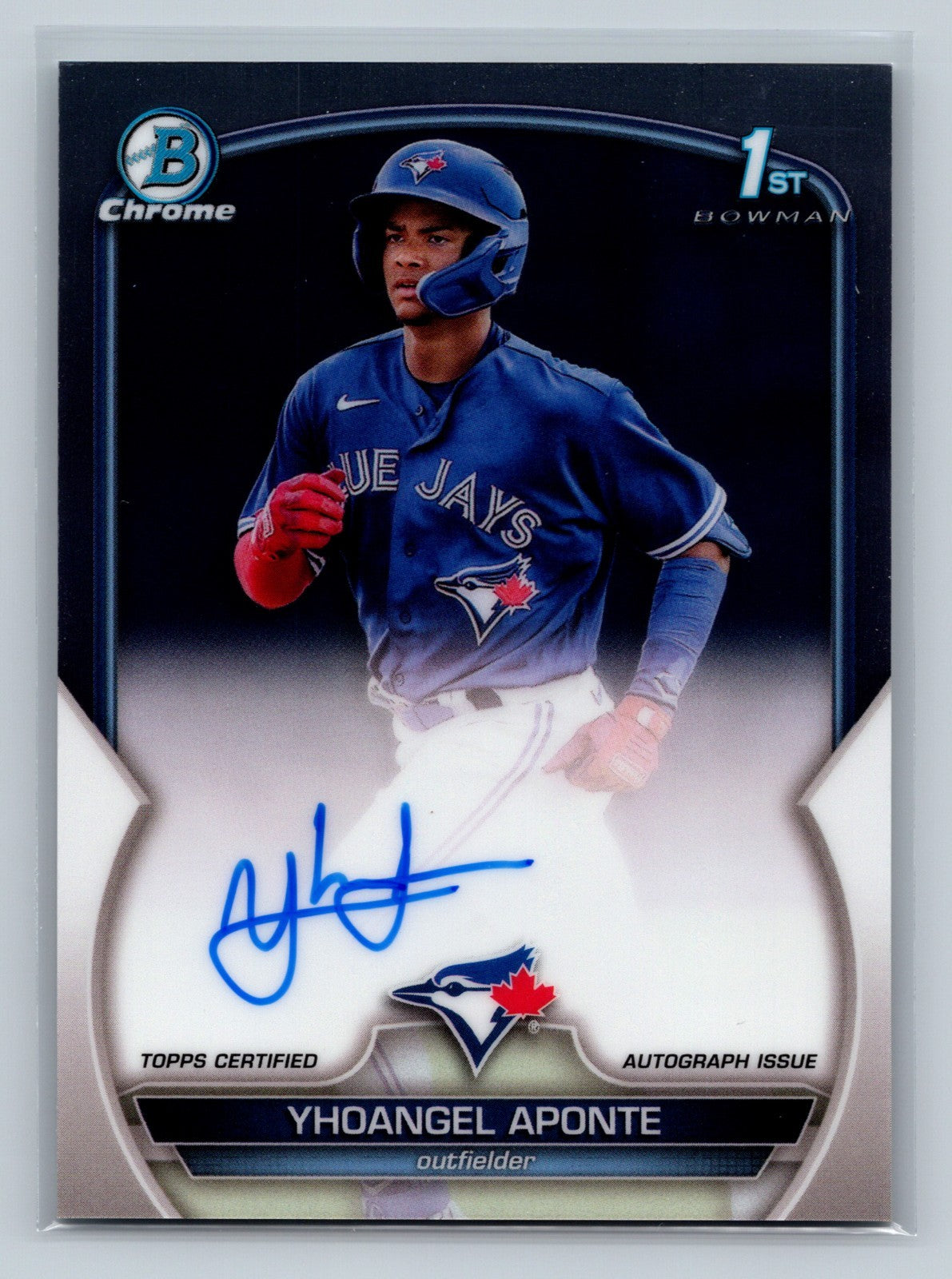 Yhoangel Aponte 2023 Bowman Chrome 1st Auto #CPA-YA Blue Jays