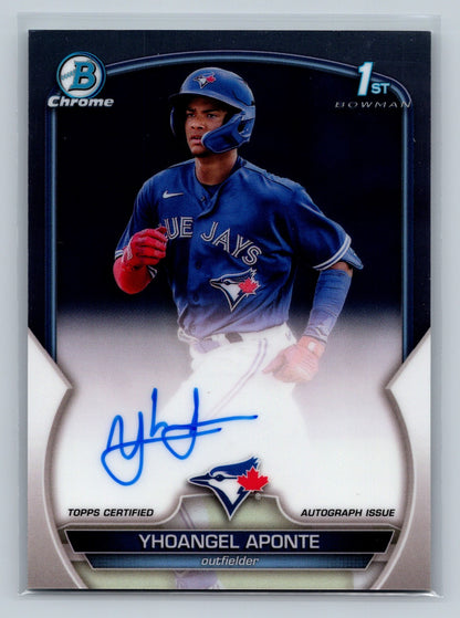 Yhoangel Aponte 2023 Bowman Chrome 1st Auto #CPA-YA Blue Jays
