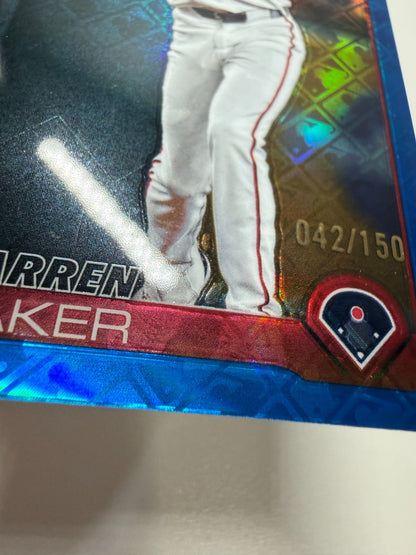 Darren Baker 2025 Topps Chrome Blue Logofractor RC /150 #231 Nationals