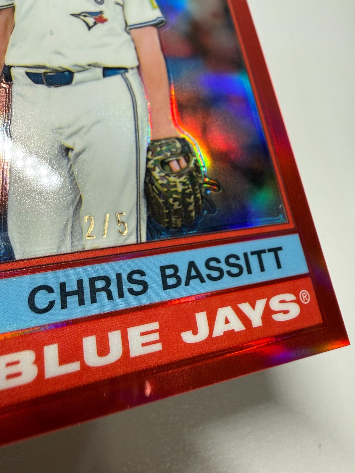 Chris Bassitt 2025 Topps Heritage High Number Chrome Red  Refractor /5 #476