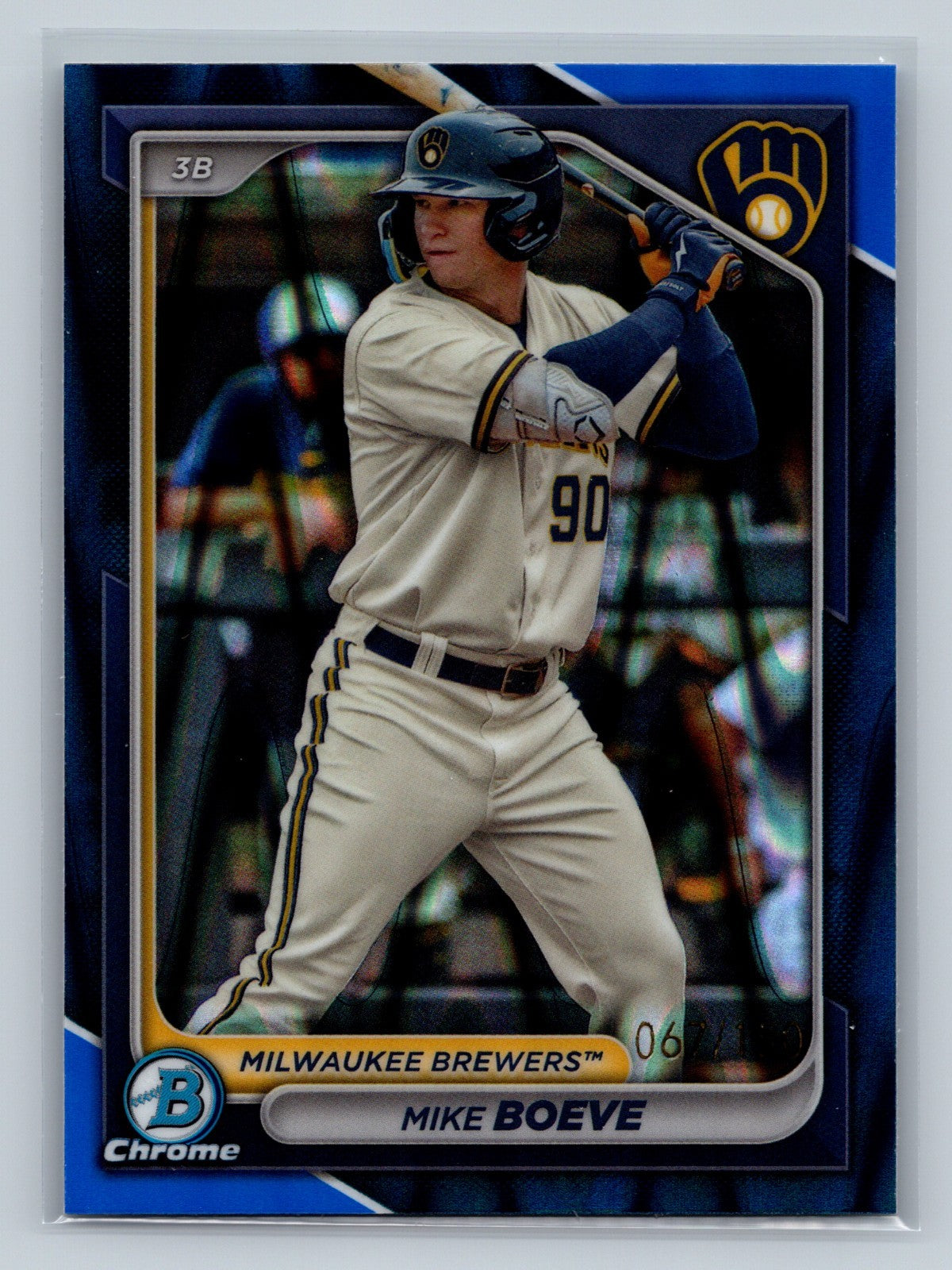 Mike Boeve 2024 Bowman Chrome Prospects Blue RayWave Refractor /150 #BCP-138