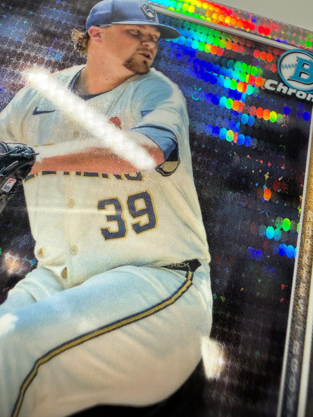 Chad Patrick 2025 Bowman Chrome Pulsar Refractor RC /399 #28 Brewers