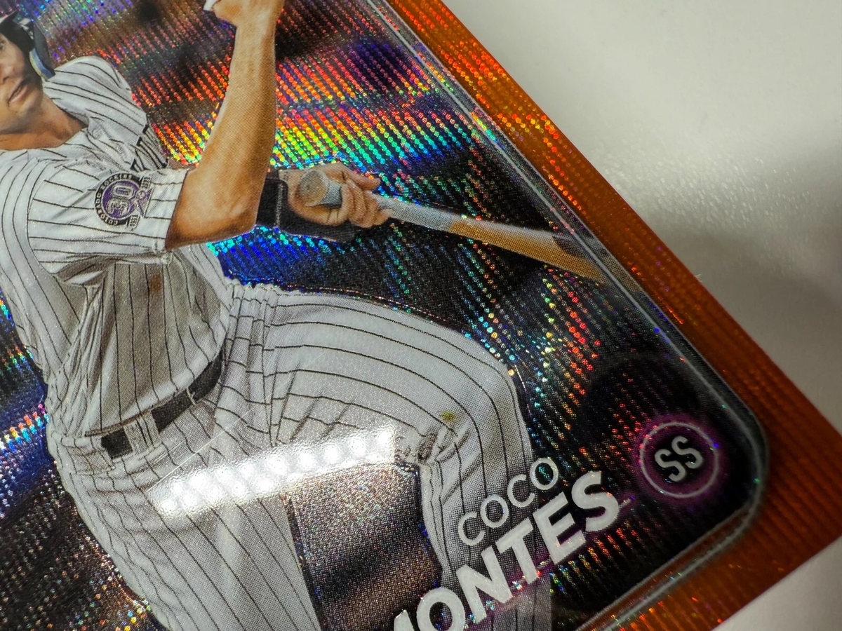 Coco Montes 2024 Topps Chrome Orange Wave Refractor RC /25 #182 Rockies